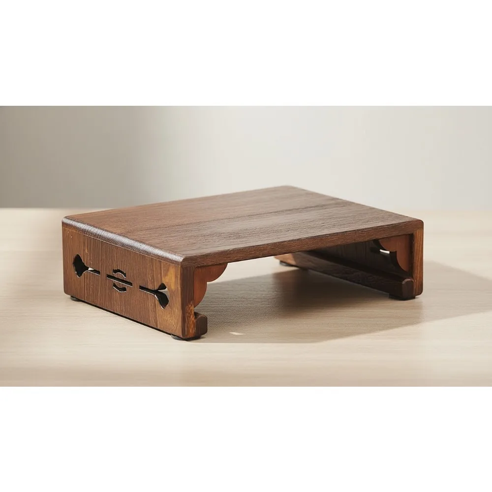 

Wooden Step Stool for Kids & Adults, 4 Inch Footrest Platform, 15.8x11.8 Surface, Sturdy Multi-Use Stool