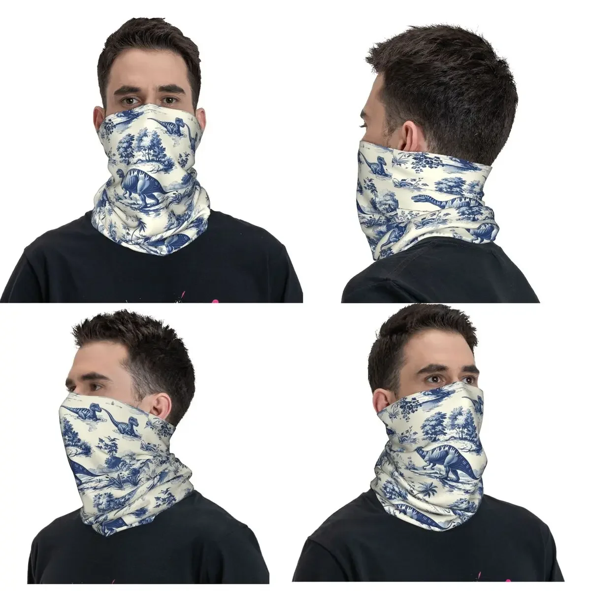 Vintage French Toile De Jouy Motif Bandana Neck Gaiter Printed Mask Scarf Multifunction Cycling Scarf Running Unisex Adult