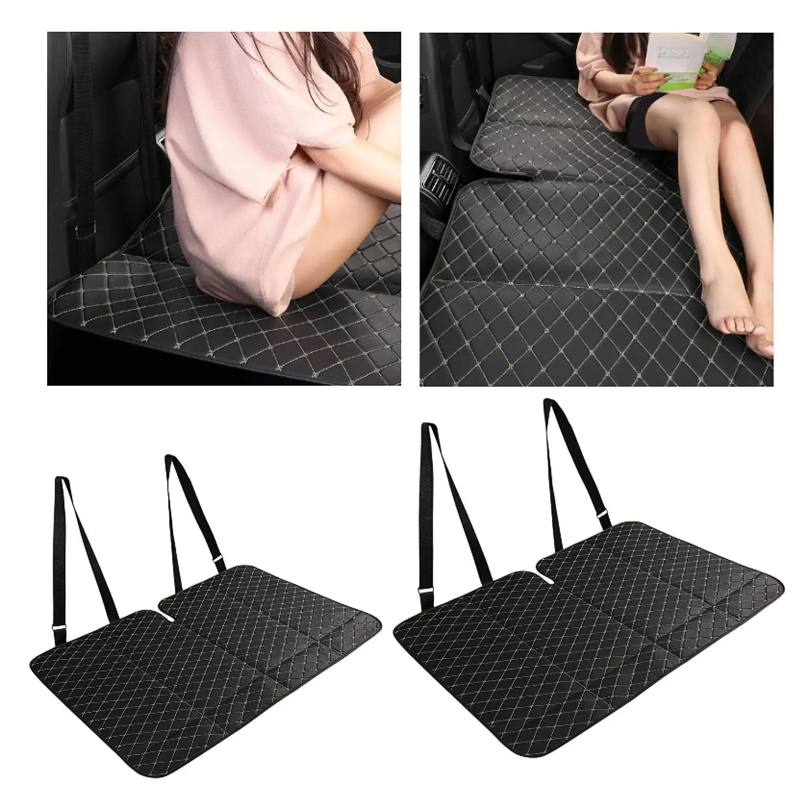 

Portable Folding Car Back Seat Bed PU Leather Mattress Universal Auto Accessory for Road Trip