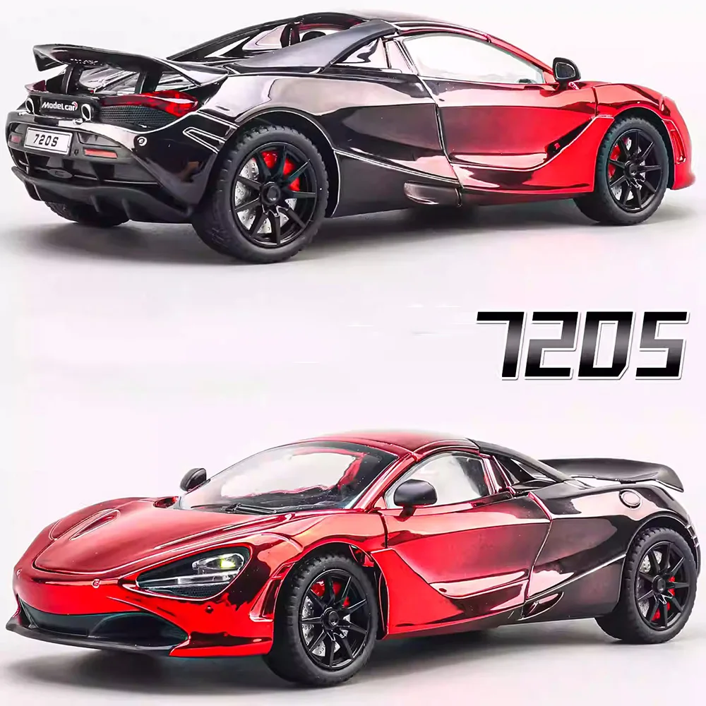 1:24 720S نماذج سبيكة سيارات دييكاست اللعب عجلة امتصاص الصدمات سيارة لعبة الإطارات المطاطية مركبات مصغرة هدايا مثالية للأطفال