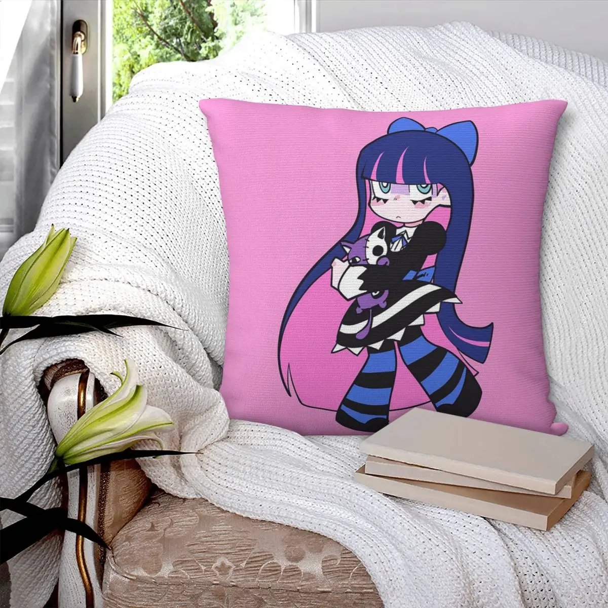 Panty And Stocking With Garterbelt Square Pillowcase Cushion Cover Pillow Case Throw Pillow Cover for Home Bedroom Car