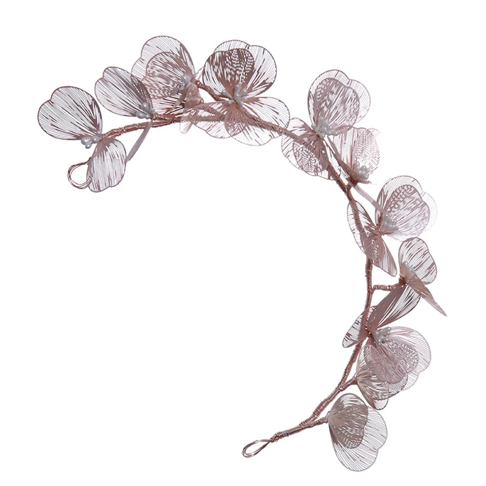 Elegant Hair Accessory Floral Lace Headband for Wedding Party Bridal Headdress Women Girls Lightweight Jewelry Ornament