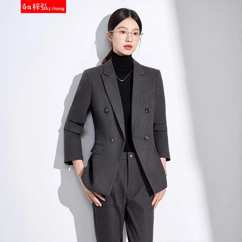 

Gray women's blazer suit with a high-end feel2026New Spring and Autumn Formal Interview Suits for College Students