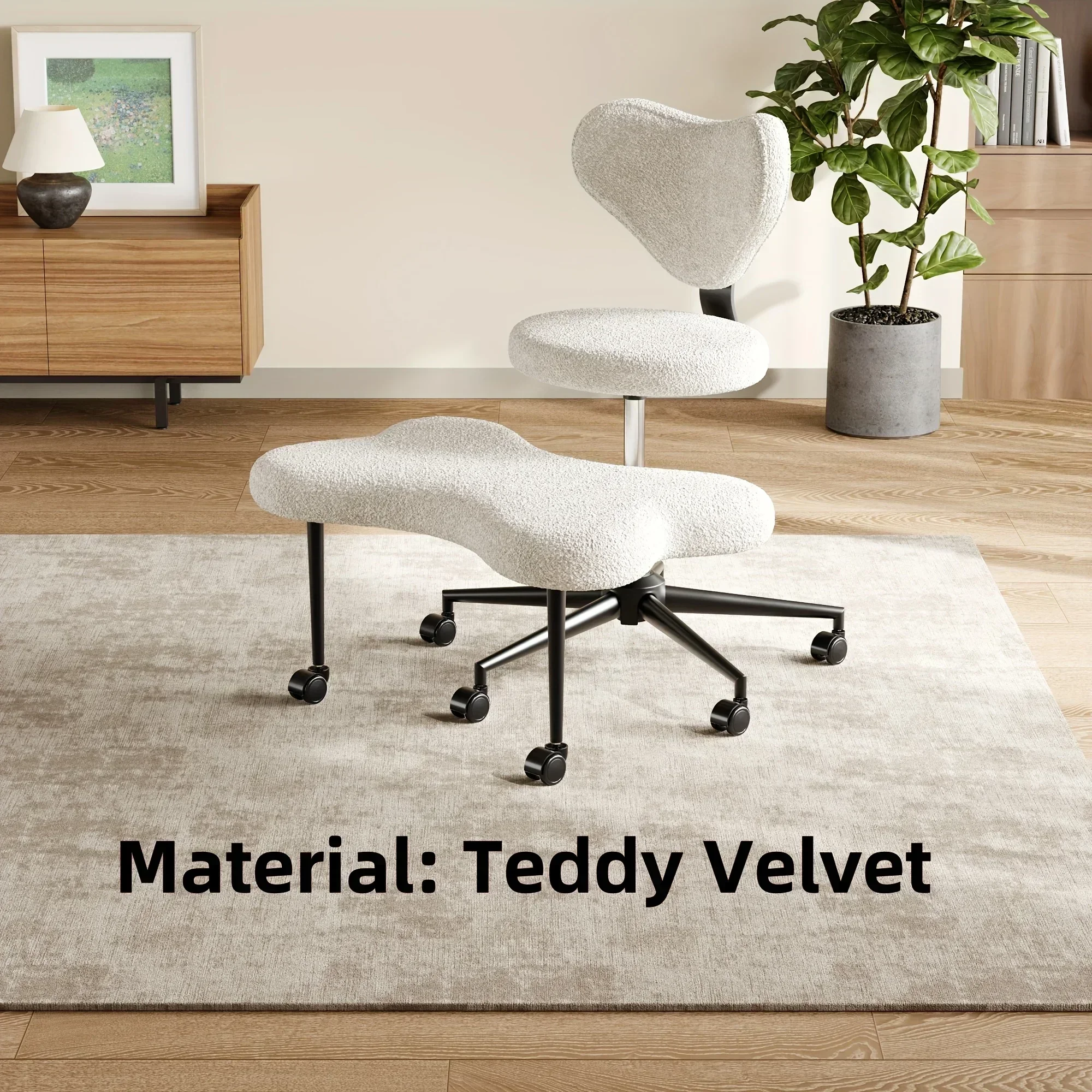 تأمل متقاطع الساق مع عجلات، مقعد قابل للتعديل بارتفاع ADHD، لعبة ألعاب كرسي مسند القدمين القابلة للتعديل #5