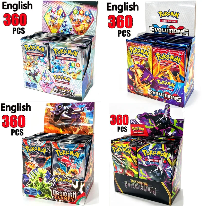 Pokémon Cards Prismatic Evolutions PHANTASMAL FLAMES Scarlet Violet 151 Black Bolt English Booster Battle Transaction Card 360P