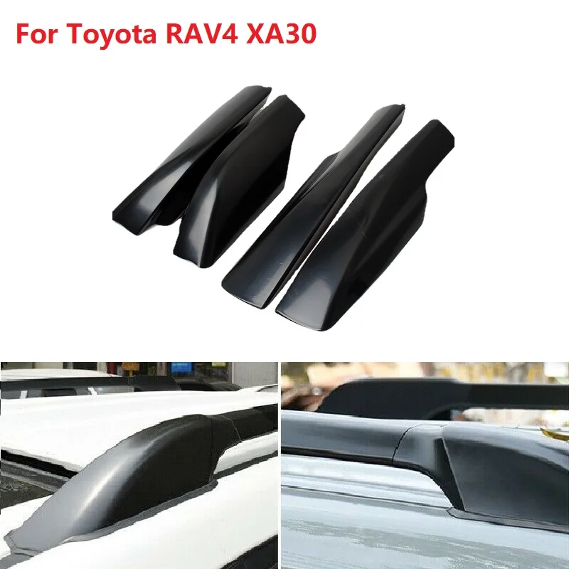 

4pcs Black For Toyota RAV4 XA30 ABS Roof Rack Rail End Cap Replace Protective Cover Decor 2012 2010 2009 2008 2007 2006