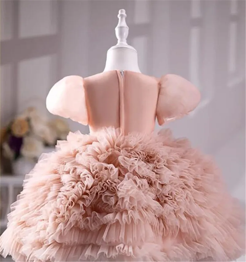 Robe Tutu à volants en tulle pour bébés filles, robes à plusieurs niveaux, gonflé, rose, fête, spectacle, anniversaire, tout ce qui est 1-14 ans, nouveau