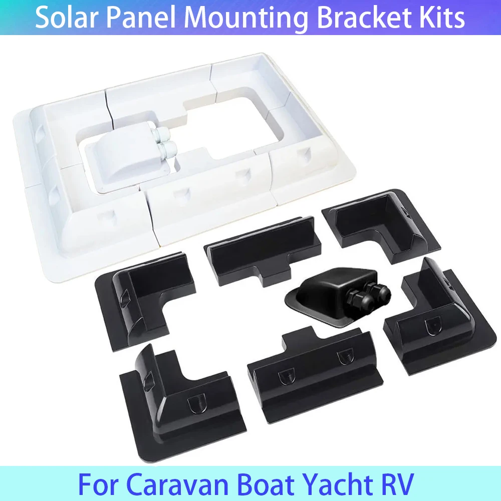 Solar Panel Mounting Bracket Kits RV Top Roof ABS Fixing Bracket Wire Box White And Black For Caravan Boat Yacht RV