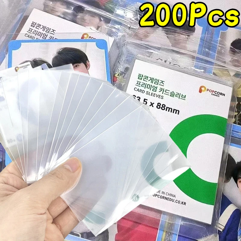 200-50Pcs Card Transparent Sleeves Waterproof Clear Protector Case Box for Popcorn Game Card Holder for Kpop Card Protector Film