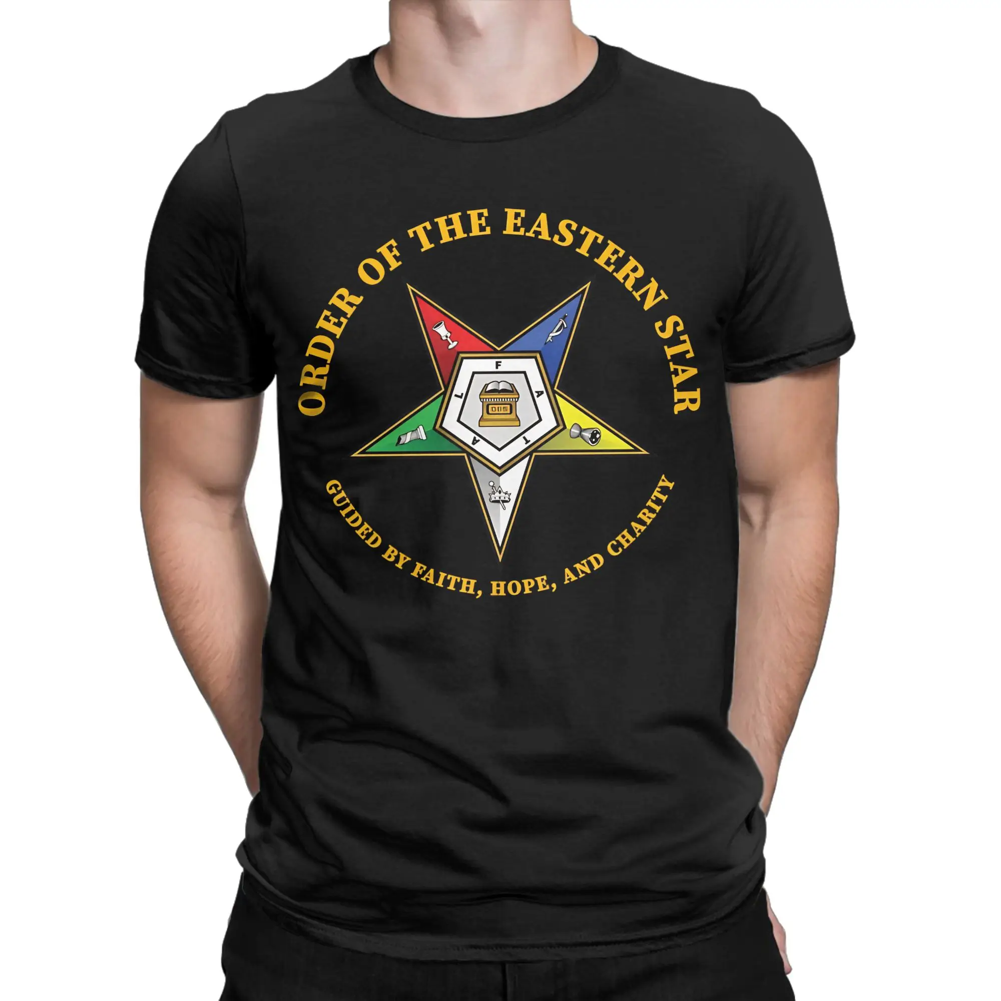 OES Emblem Order of the Eastern Star T Shirt Summer Vintage T-Shirts Cotton Leisure Tshirt For Men's Short Sleeve Print Clothing