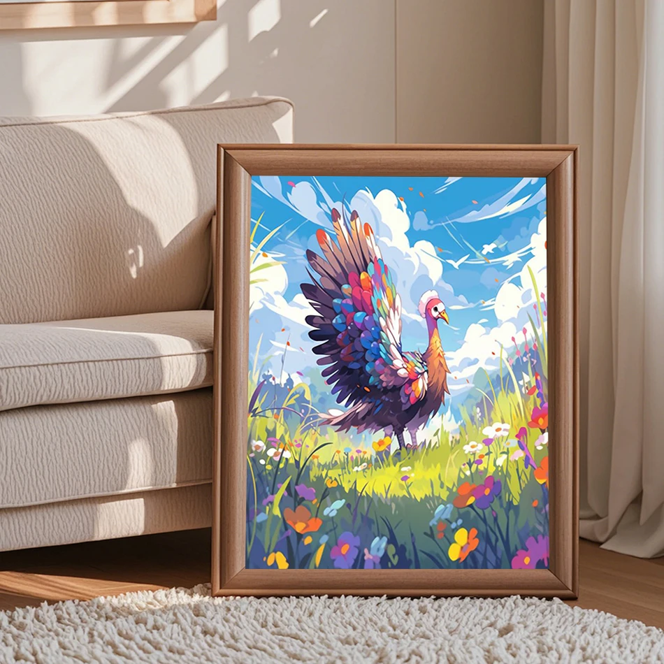 GATYZTORY الطلاء بالأرقام الرسم على قماش الحيوانات Crafts بها بنفسك الحرف علامات الألوان النفط الفن الألوان المائية رسم عناصر ديكور المنزل غير تقليدي