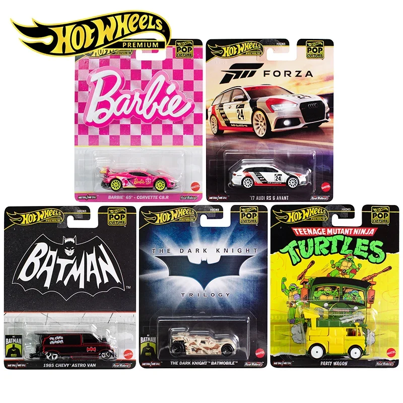 Ufficiale Hot Wheels Premium Car Pop Culture ragazzi giocattoli 1:64 Diecast Forza Audi RS6 Batman Knight Batmobile modello Barbie regalo