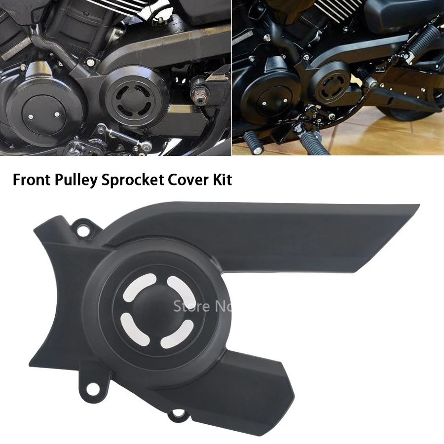 ملحقات الدراجة النارية غطاء ضرس بكرة أمامية سوداء ABS بلاستيك لـ Harley Davidson Street 500 750 XG750 XG500 2015-2023