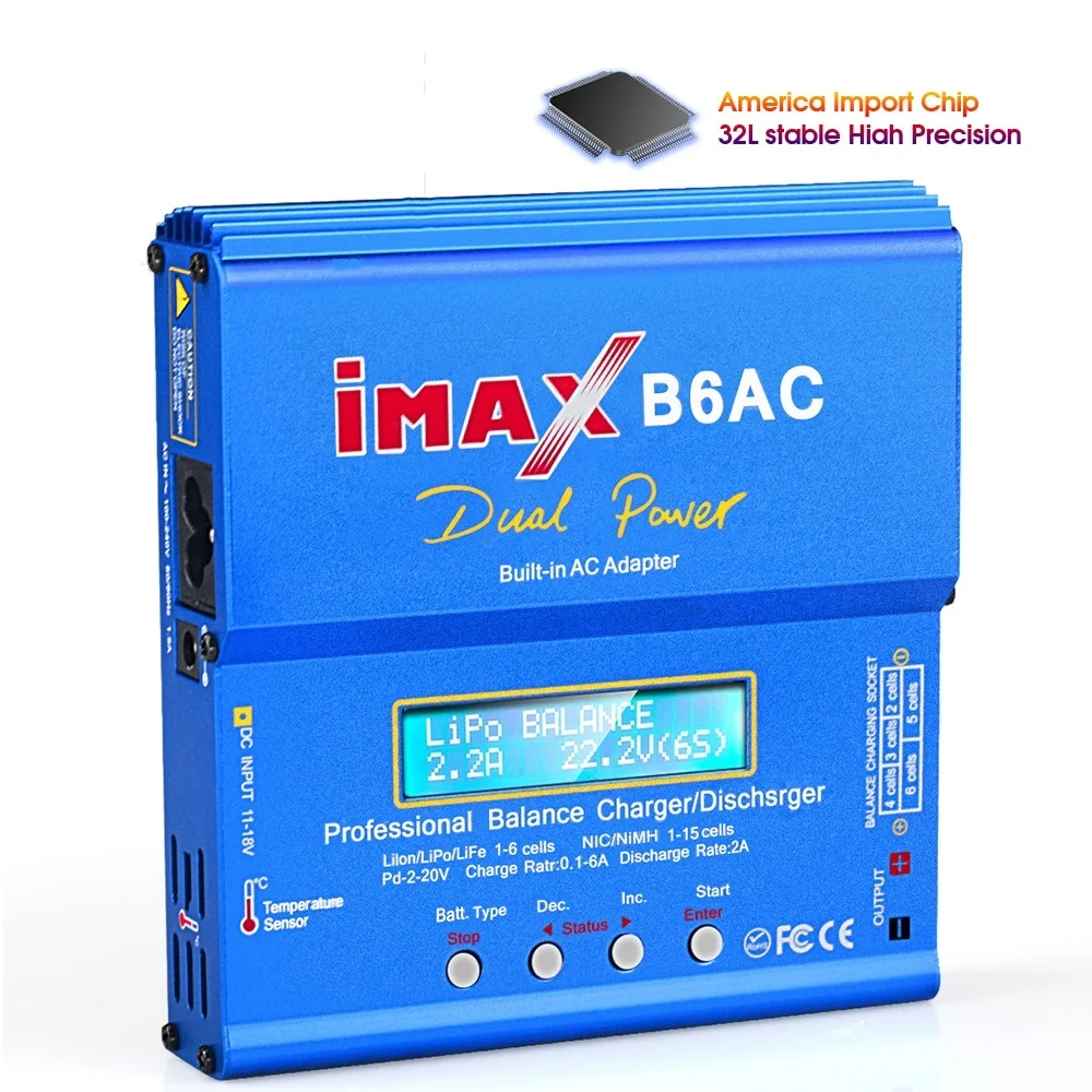 To B6 AC RC Charger 80W B6AC 6A Balance Charger Digital LCD Screen Li-ion LiFe Nimh Nicd PB Lipo Battery Discharger