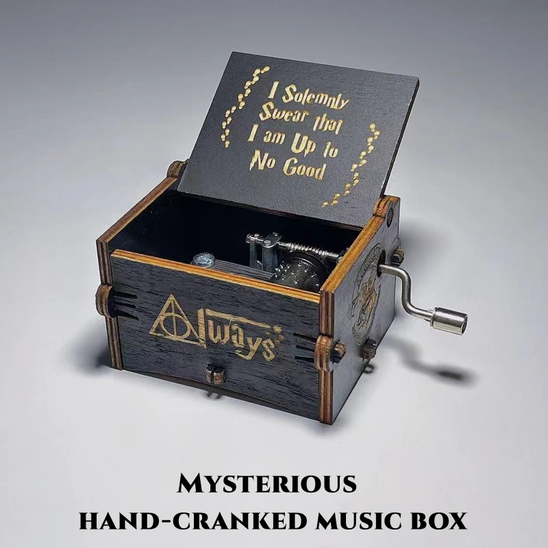 

Wooden Hand Crank Music Box Retro Mechanical Music Box Toy Creative Unique Birthday Gift Halloween Party Magic Festival Decor