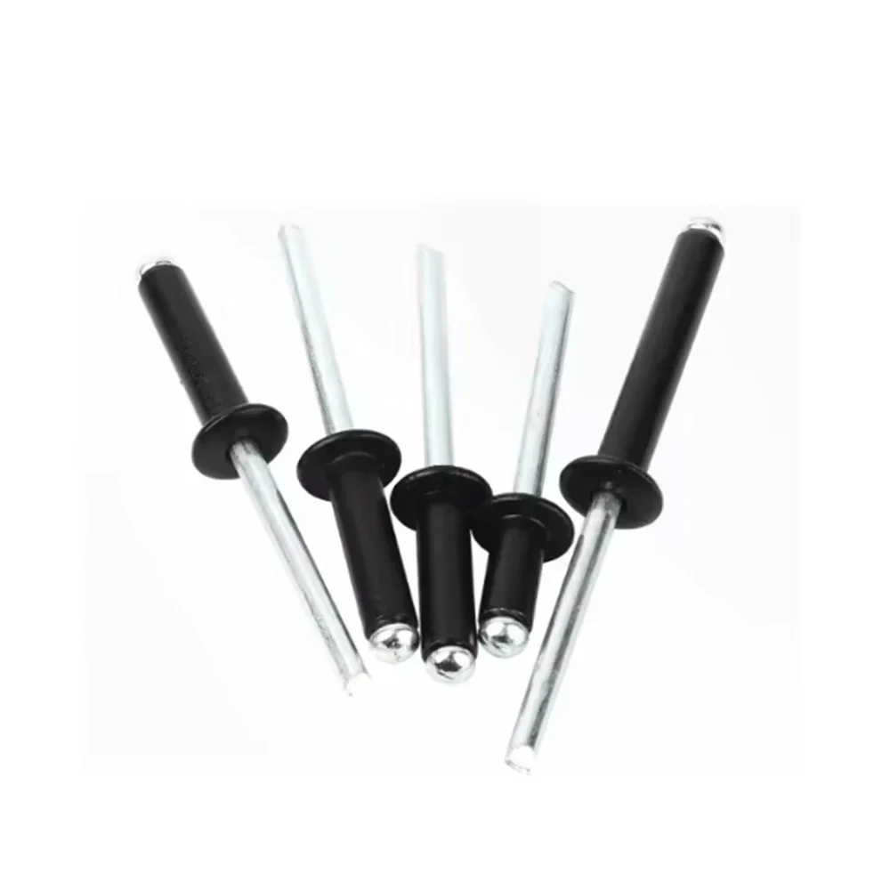 Blind Pop Rivet Aluminium Alloy M2.4 M2.8 M3.2 M4 M5 Black Round Head Exhaust Rivets Pull Nail Fasteners Length 4/5/6/8/10-25mm