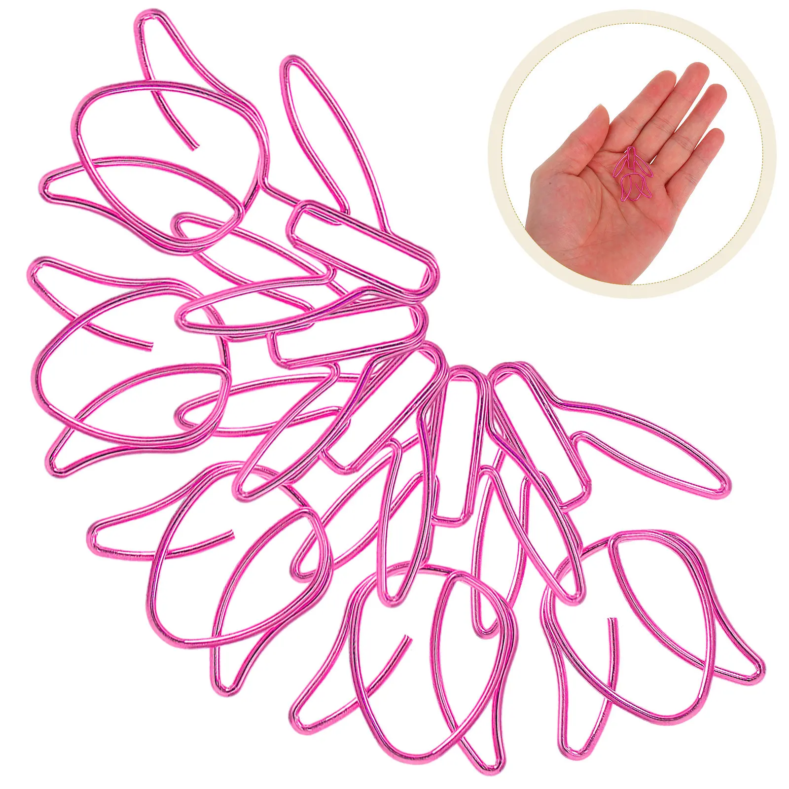 

20 шт. милых декоративных скрепок для бумаги в форме тюльпанов для организации документов, школьных и офисных принадлежностей, аксессуаров для рабочего стола