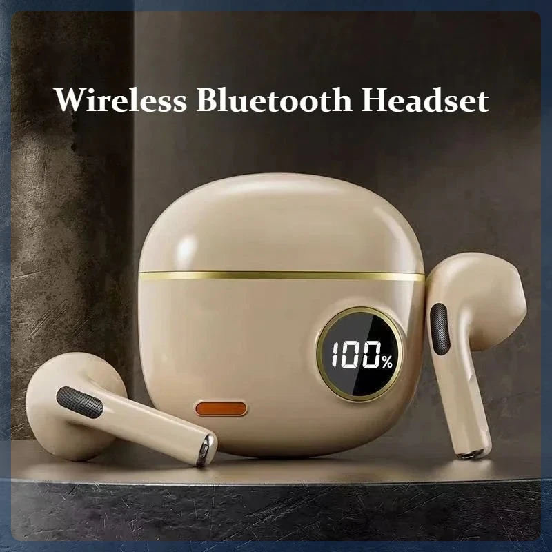Earphone Bluetooth Nirkabel 2025 Stereo HiFi In-Ear Handsfree Headset Tahan Air untuk Olahraga Lari dan Gym