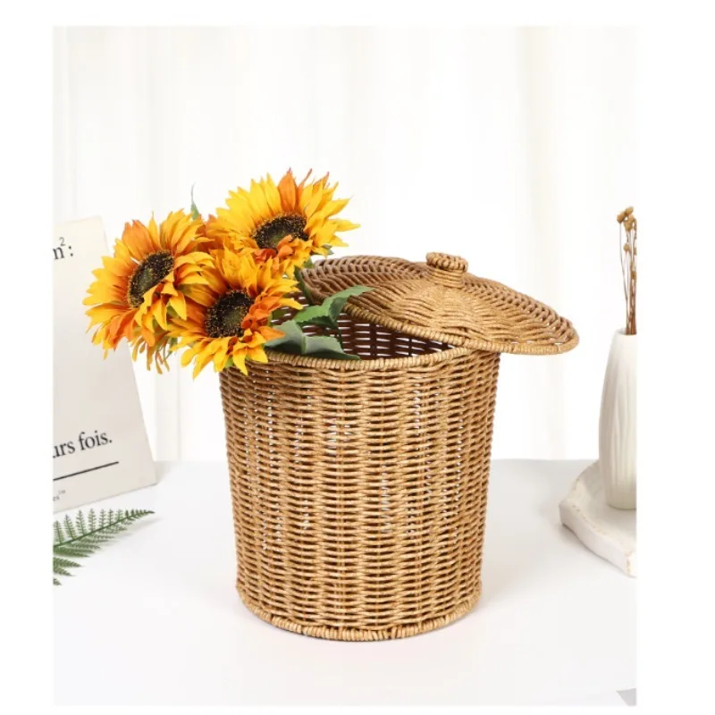 

Heavy Duty PP Material Storage Basket with Lid Versatile Home Organizer for Clothing Bedroom Bathroom Sundries Desktop and
