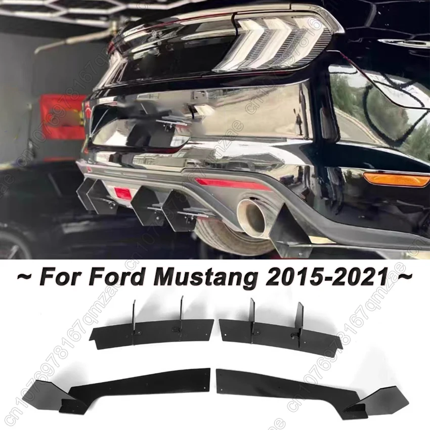 

Car Rear Bumper Diffuser Bracket Splitter Lip Fit For Ford Mustang 2015 2016 2017 2018 2019 2020 2021 Boot Exhaust Spoiler Plate