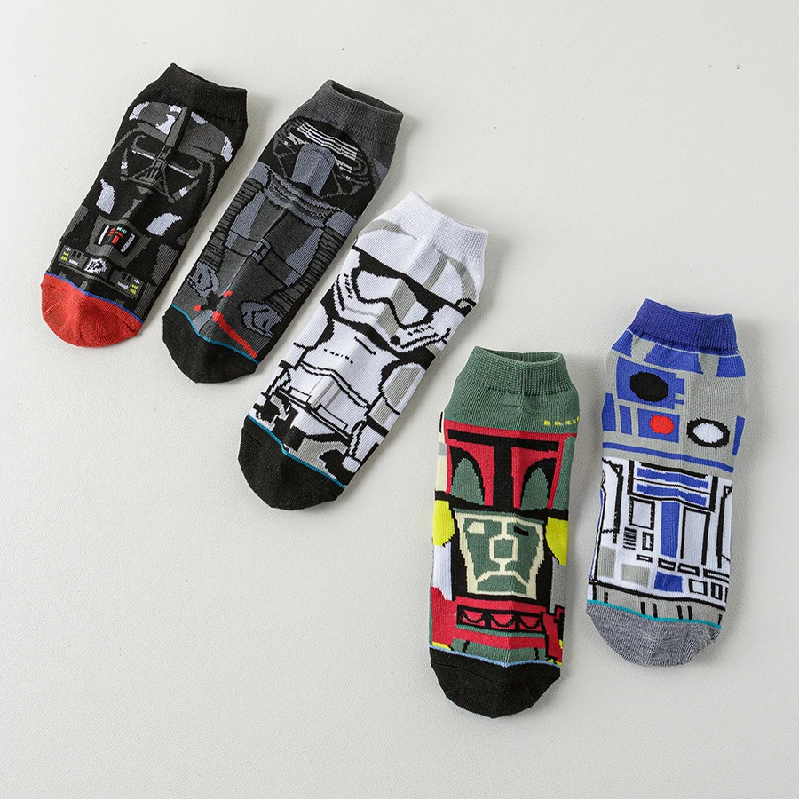 MINISO Disney Cartoon Anime Gamers Socks Invisible Short Boat Socks Christmas Halloween Novelty Funny Happy Crazy Calcetines