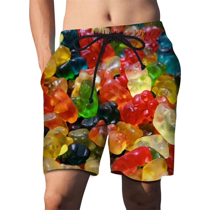 3d Printed Mens Beach Shorts Digital Printing Candy Pattern Swim Shorts For Men Casual Plus Size Quick Dry Board Short Pants