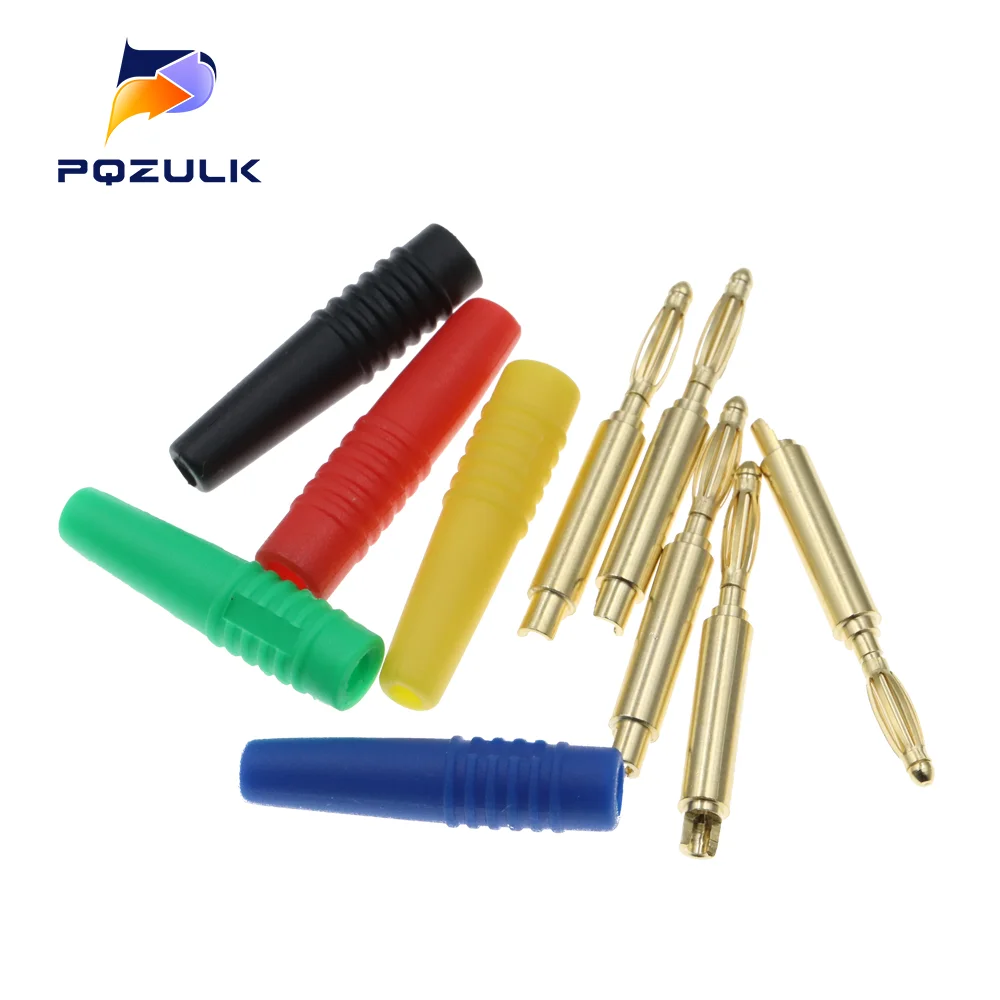 5PCS 2MM Plugs Gold Plated Musical Speaker Cable Wire Pin Banana Plug Connectors