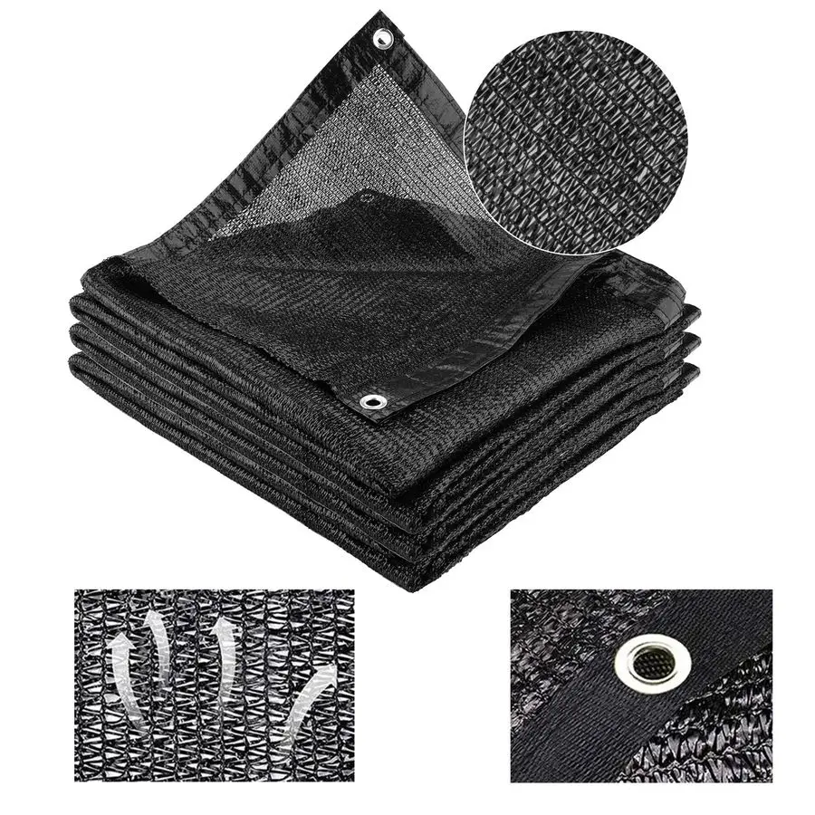 

7080 Black Shade Cloth for Patio, 10 x 50ft UV Resistant Sun Shade Mesh Net with Grommets, Mesh Tarp Plant Shade Cover for Plant
