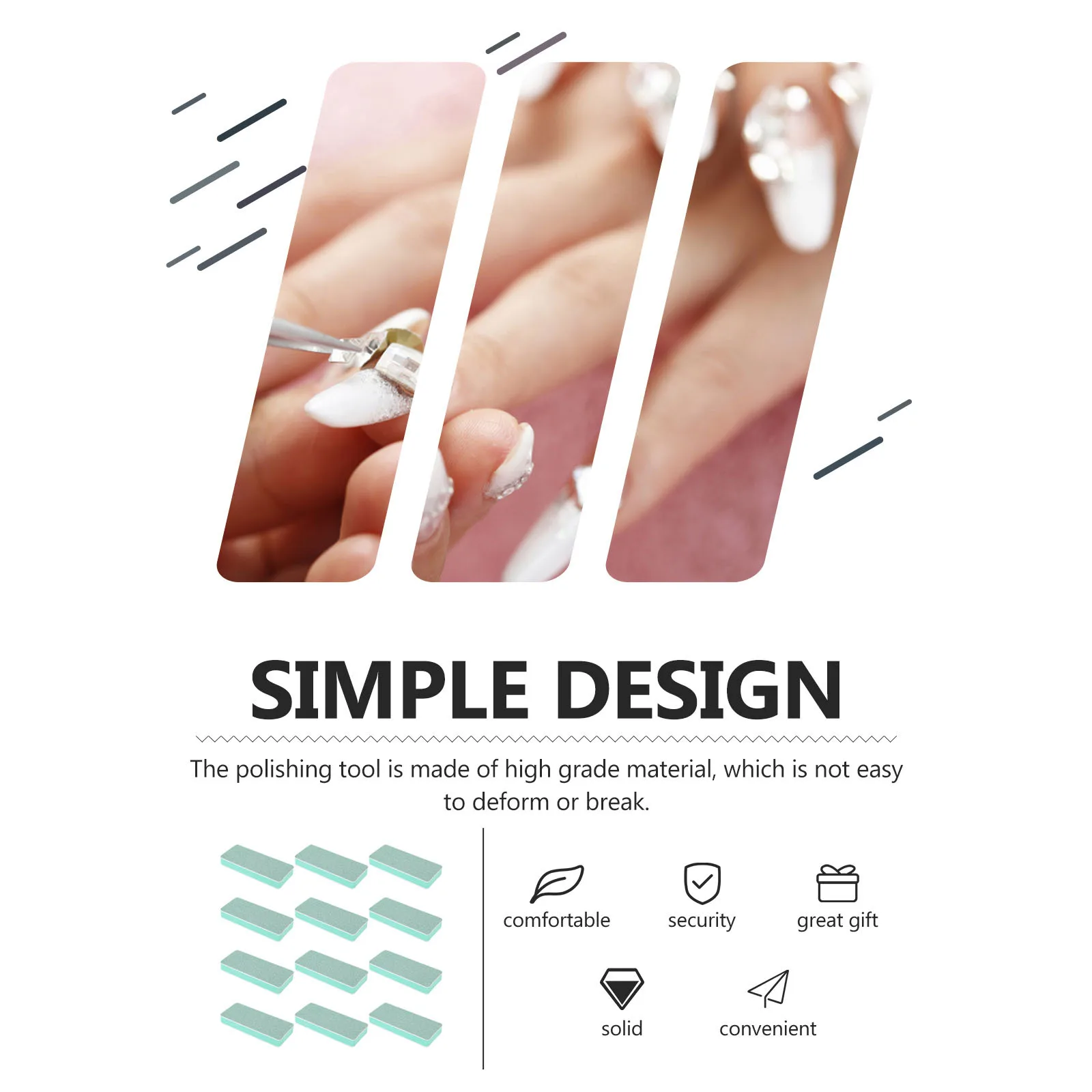 

12Pcs Nail Polishing Block Durable Material for Fingernails Surface Sanding Manicure Kit Nail Polishing Block Manicure Tools