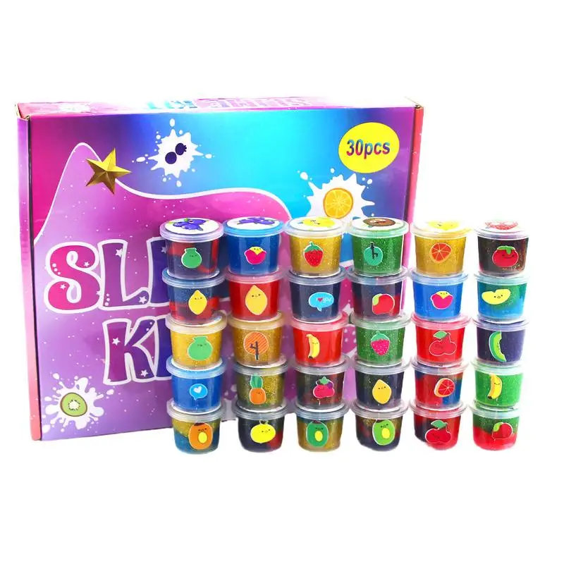 Soft Sludge Toy 30PCS Non-Sticky Clay Kit Sensory Toy Stress Relief Toy Educational Toy DIY Toy For Girls Boys