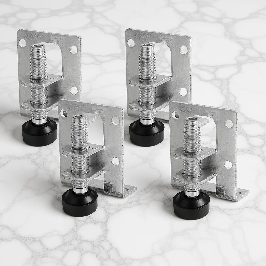 

FOYTOKI Adjustable Furniture Levelers 4Pcs Steel Table Leg Feet for Cabinets and Chairs