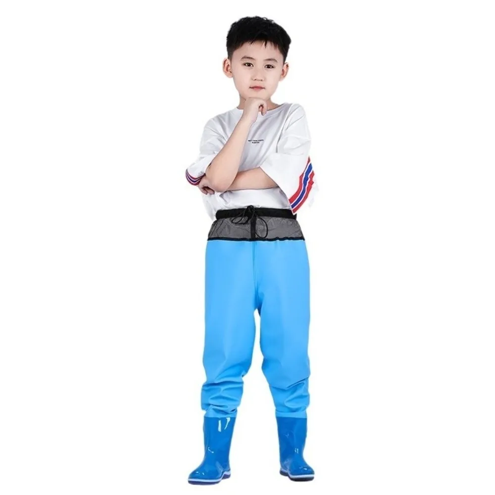 

PVC Children Rain Pants Boots Half-Body Waterproof Children Raincoat Jumpsuit Flood Fighting Outdoor Activities Tool