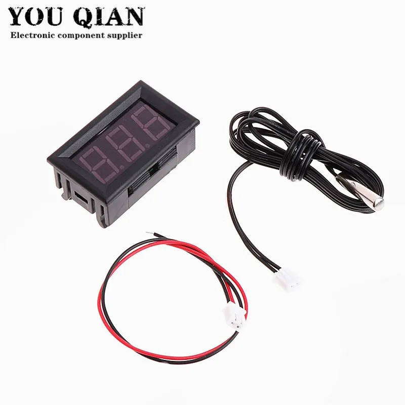 DC 12V Mini Digital LED Thermometer for Car Temperature Monitor Panel Meter Measuring Range -50-110C with Temperature Probe