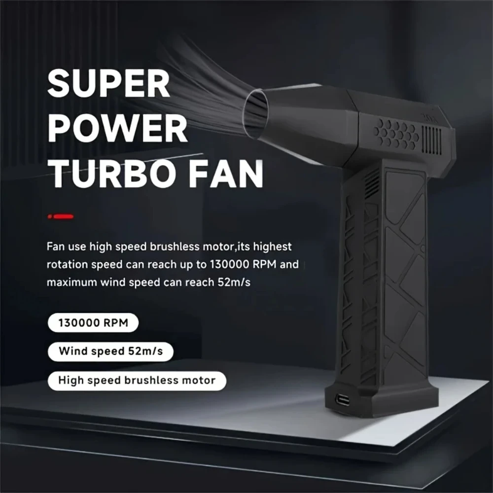 Mini Handheld High-volume Fan Multi-function High-speed Turbine Charging Suitable for Dust Removal/Snow Blowing/Pet Hair Dryer