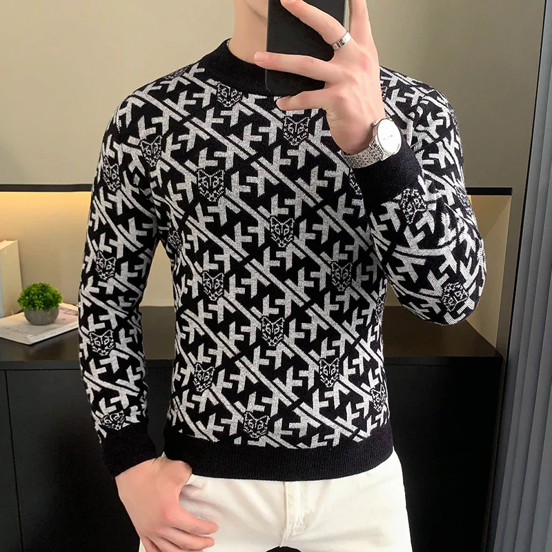 سترة كورية محبوكة مخملية ، رقبة مستديرة ، أكمام طويلة ، بلوفر غير رسمي للعمل ، توب سميك دافئ ، قاع بقصة ضيقة ، الخريف ، الشتاء