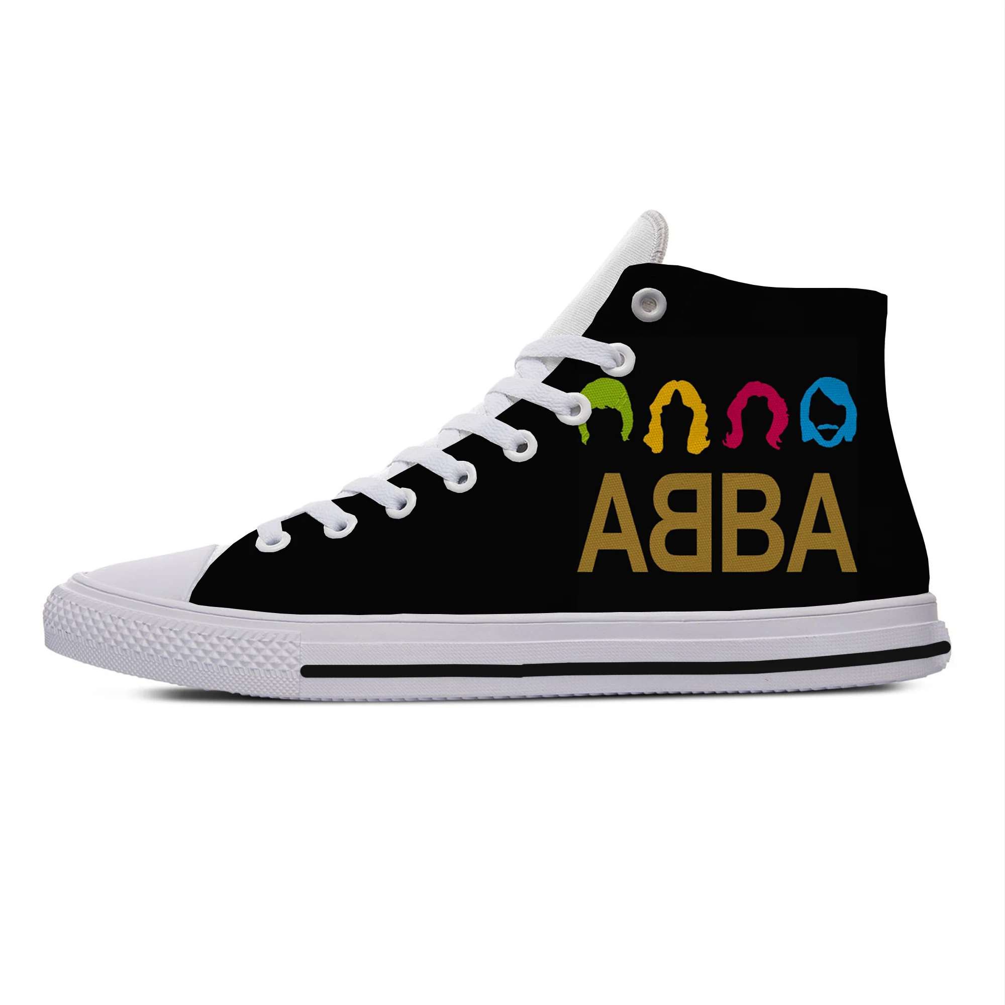

Горячие мужские и женские дизайнерские кроссовки для отдыха ABBA Heavy Metal Band Icon, мужские повседневные парусиновые туфли, легкие легкие туфли с высоким берцем