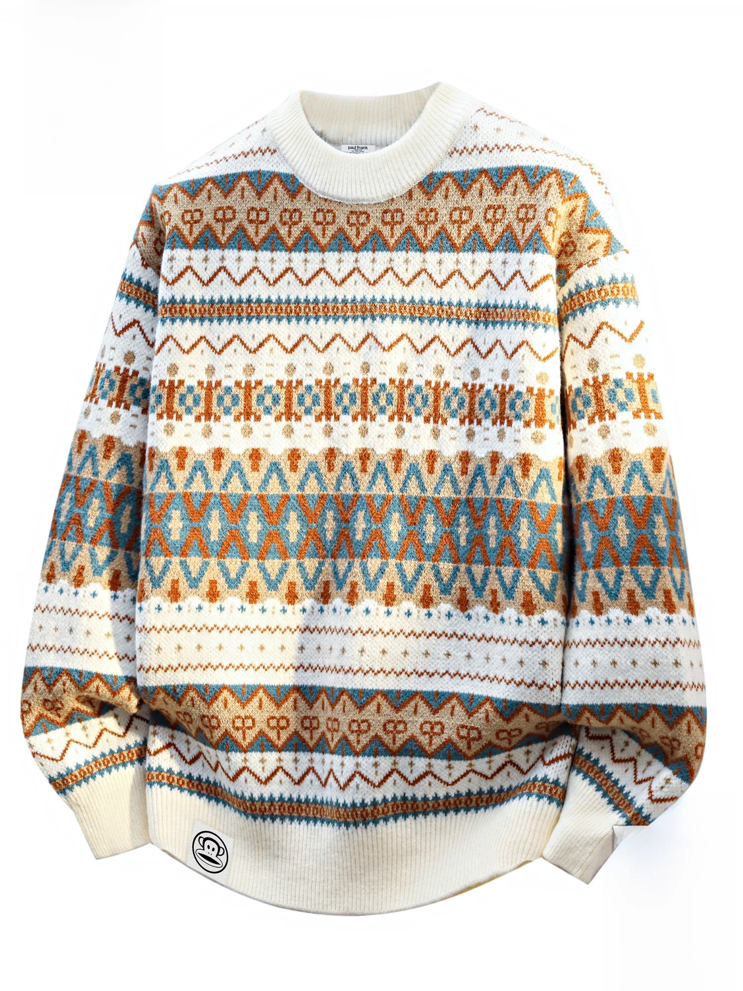 

Мужской зимний свитер Paul Frank в стиле ретро, свободный крой, повседневный, с длинным рукавом, круглым вырезом, теплый, из смесового полиэстера, комфортный.