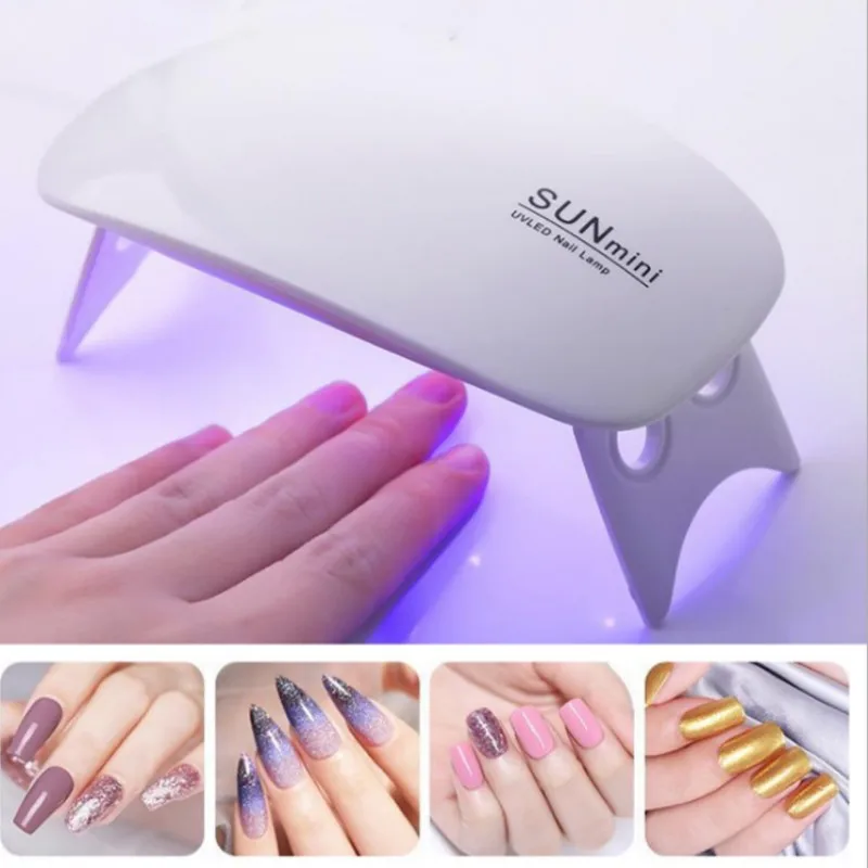 

6W Nail Lamp UV LED Gel Polish Cured Pink White Nail Dryer Machine Portable USB Cable Home Nails Dry Tool for Gel Varnish