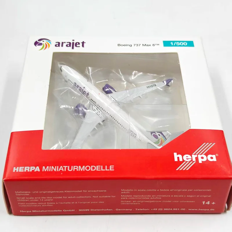 

Модель пассажирского самолета Herpa Diecast Alloy 1:500, масштаб 737 MAX 8 537131, для коллекций и демонстрации.