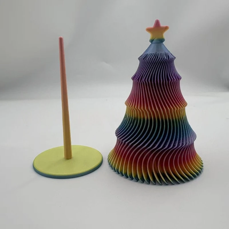 Decompression Rotating Ripple Star Top Christmas Tree Toys 3d Printed Rotatable Decompression Toy For Kids Adults