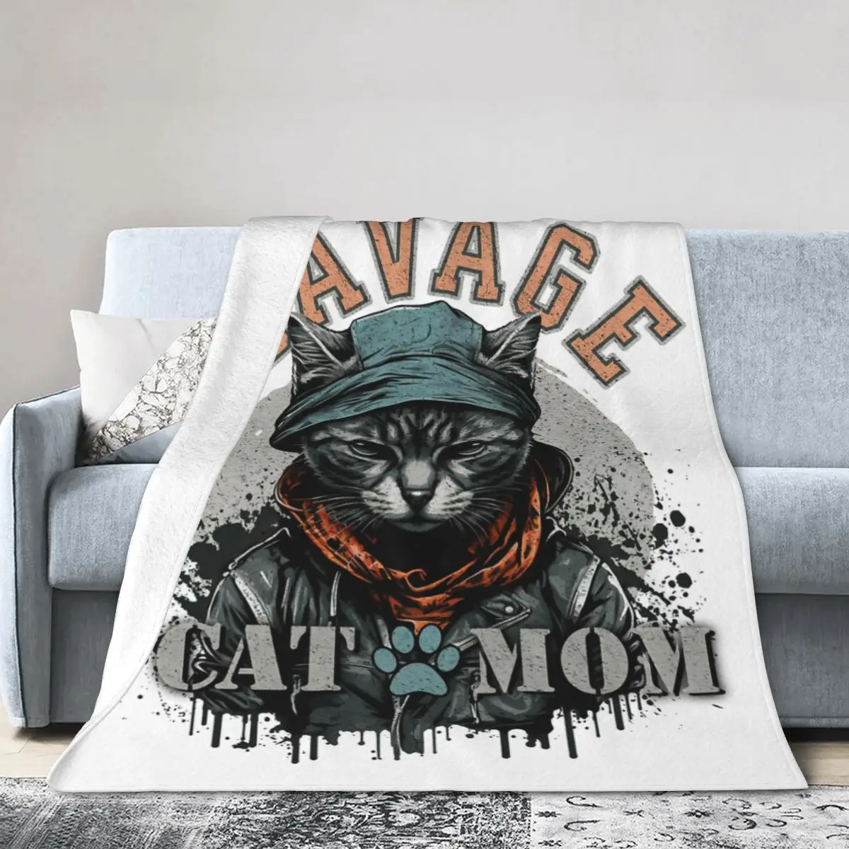 

Одеяло для кровати Savage Cat Mom, фланелевое одеяло, фланелевое одеяло, одеяло с кондиционированием воздуха