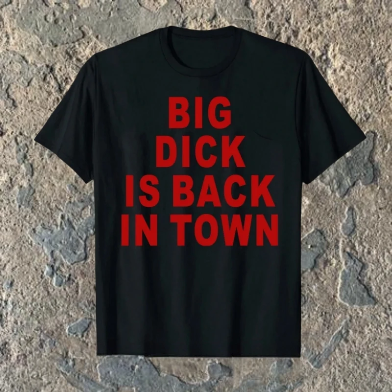 

Футболка Big Dick Is Back In Town с буквенным принтом, хлопковая уличная одежда с круглым вырезом и коротким рукавом, забавная футболка для взрослых, специальная разная футболка