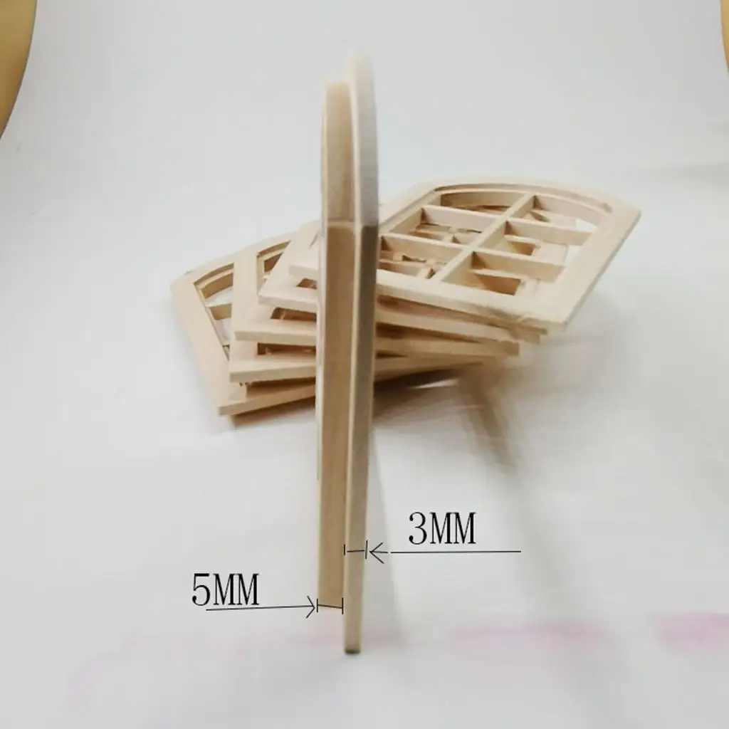 Puppenhaus-Fensterrahmen aus Holz, 6 Gitter, Miniatur-Möbel, Ornament, Birke, Dekor, Spielzeug, Spielset für Kinder, Puppenhaus, 1/12