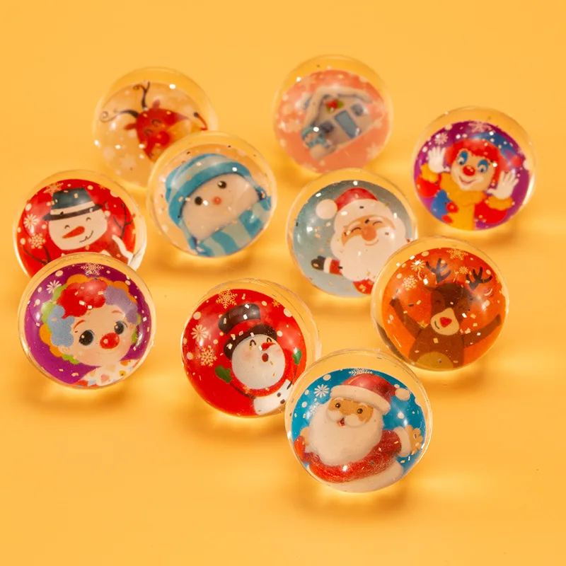 Bolas de juguete hinchables de Navidad para niños, pelota de goma elástica para niños, regalo de Navidad, 29mm