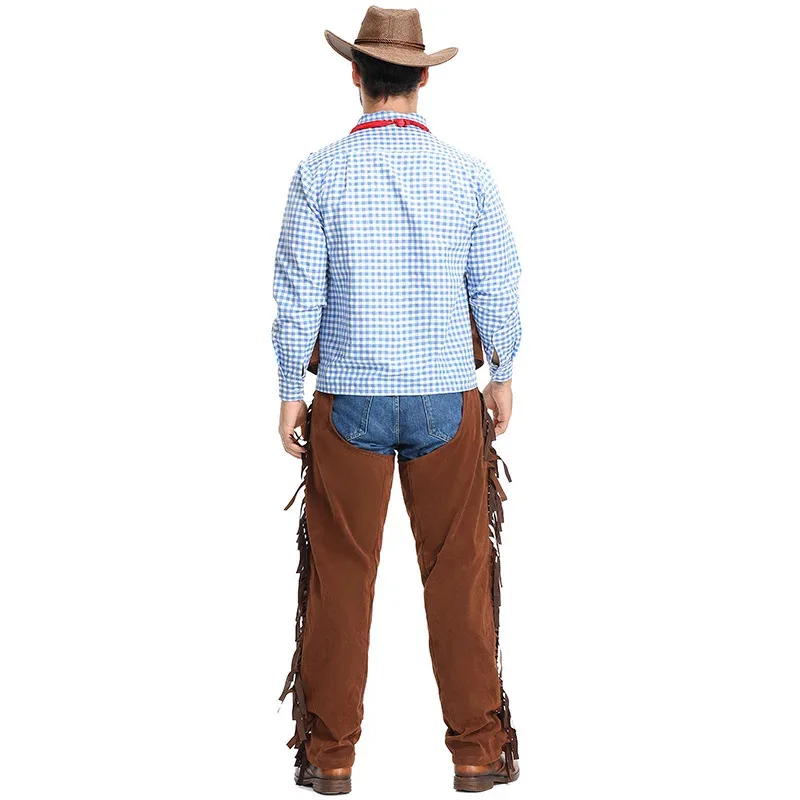 LQBrown Cowboy Wild West Costume Men Matador Cowboy Costumes Adult Sheriff Cosplay Western Cowboy Fancy Dress Costumes