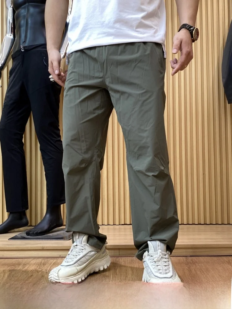 American Workwear Style Lightweight Quick Dry Breathable Men's Outdoor Cool Feeling Ice Silk Straight Leg Casual Pants