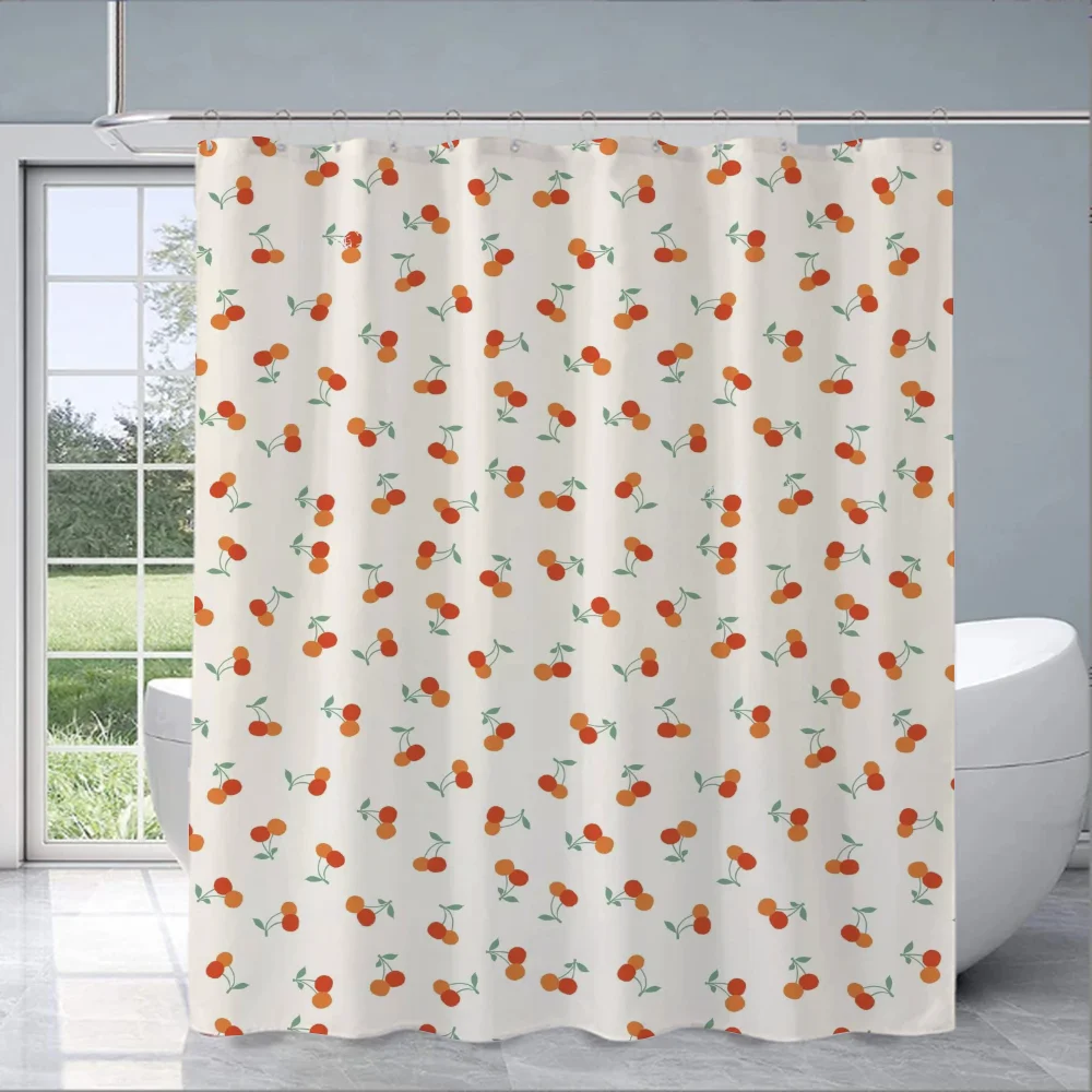 Cherry Blossom Bathroom Curtain Bath Curtains for Bedrooms Folding Partition Shower Accessories Waterproof Fabric Things the Set