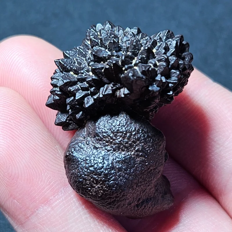 Natural BlackUnique Mushroom Shape Mineral Specimen Collectible Reiki Healing Energy Raw Stone Gift