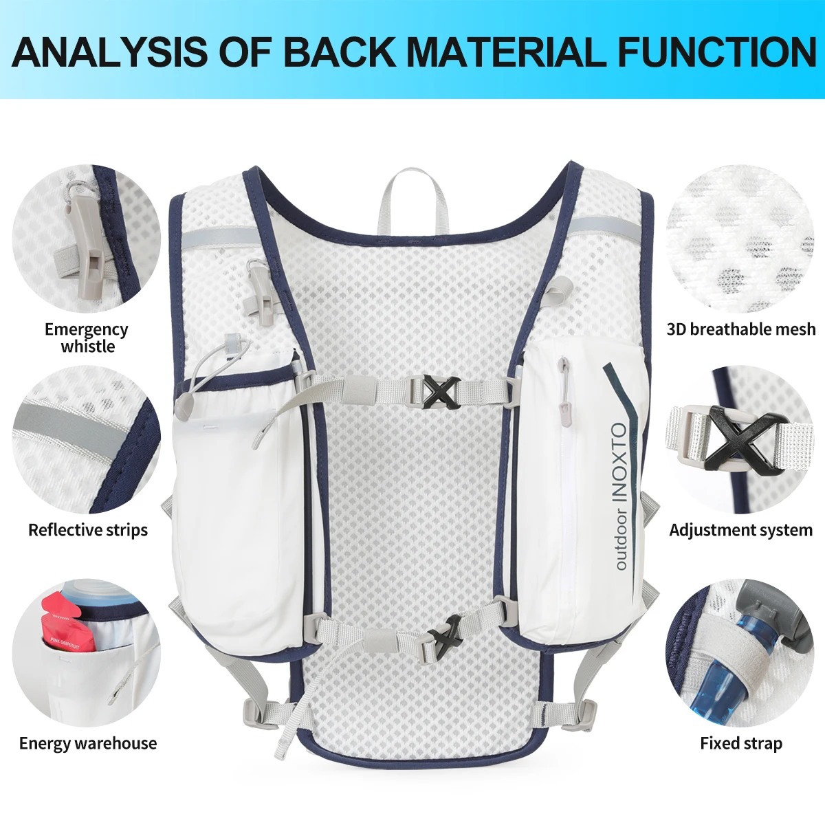 Running Hydration Vest Backpack,Lightweight Pack Hydration Backpack Daypack for Hiking Trail Running Cycling Race Marathon for W