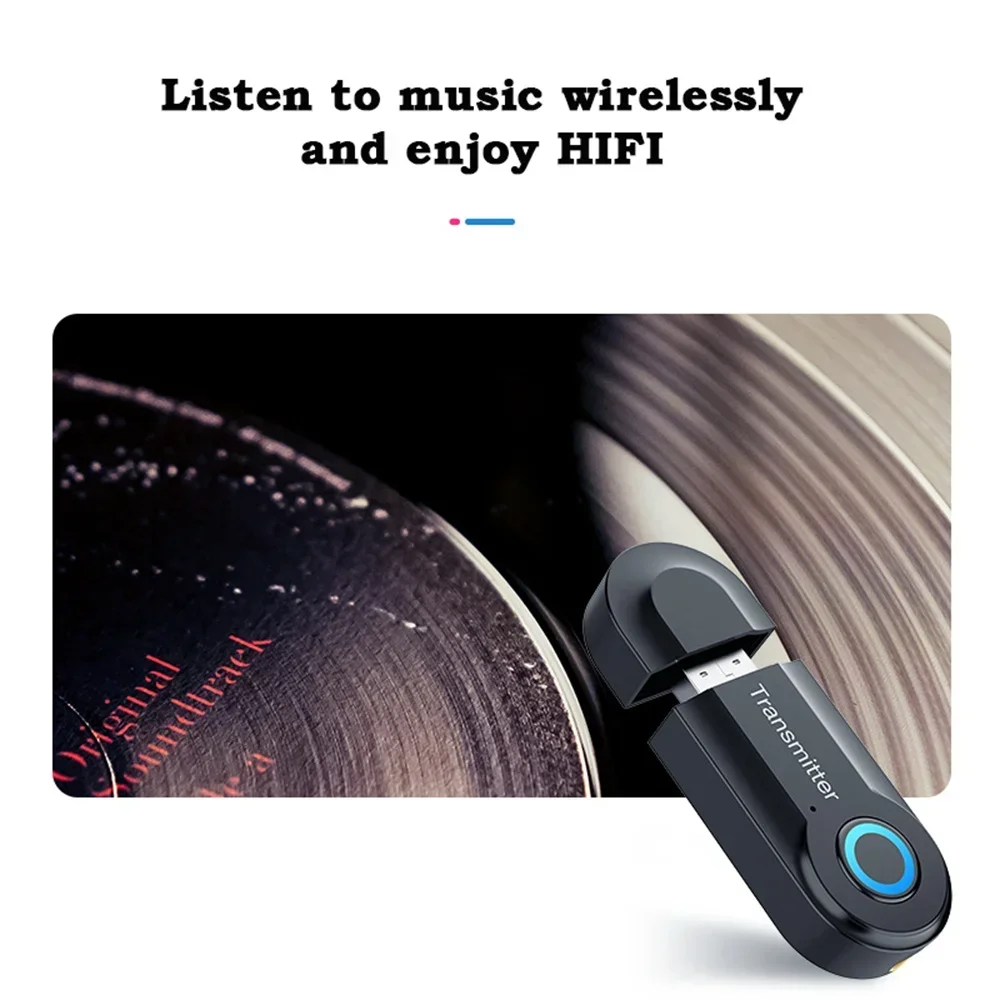 Bluetooth 5.0 Transmitter 3.5MM Jack Audio Adapter Wireless Bluetooth Stereo Audio Transmitter Adapter for PC TV Headphones view 4
